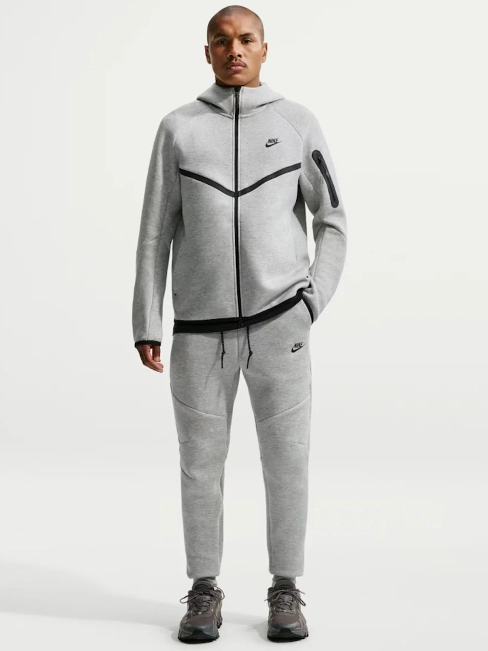Nike Tech Men's Light Gray Hoodie Jacket and joggers set XXL